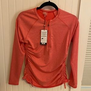 CALIA by Carrie Underwood zip up rashguard medium rouge red heather NWT